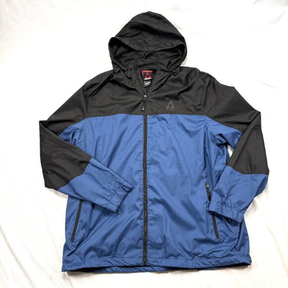 GERRY Hooded Full zip jacket XXL Blue/Black Light Weight - Picture 2 of 10